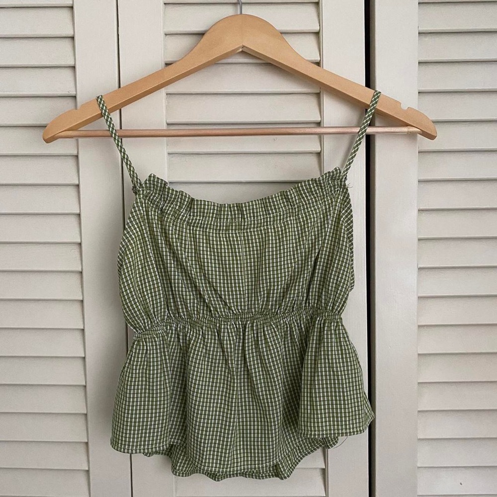 PacSun | Green Gingham Top